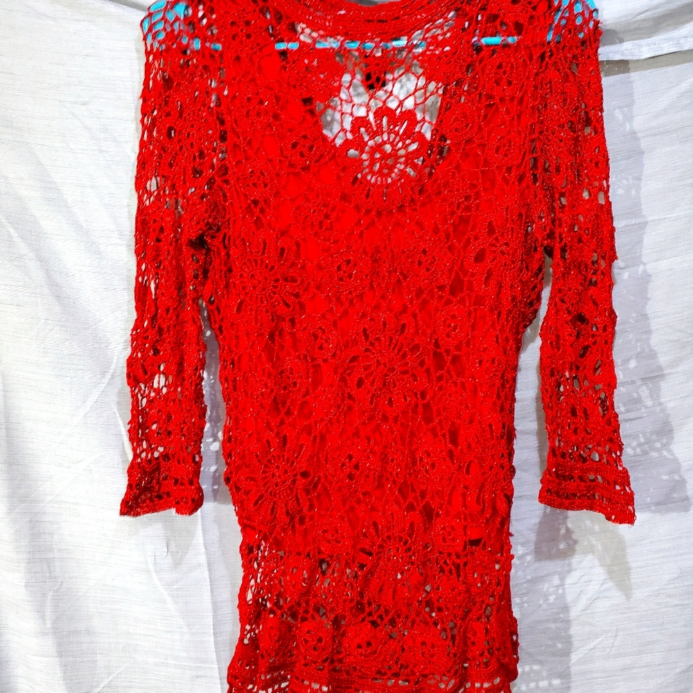 3/4 sleeve sparkle sweater